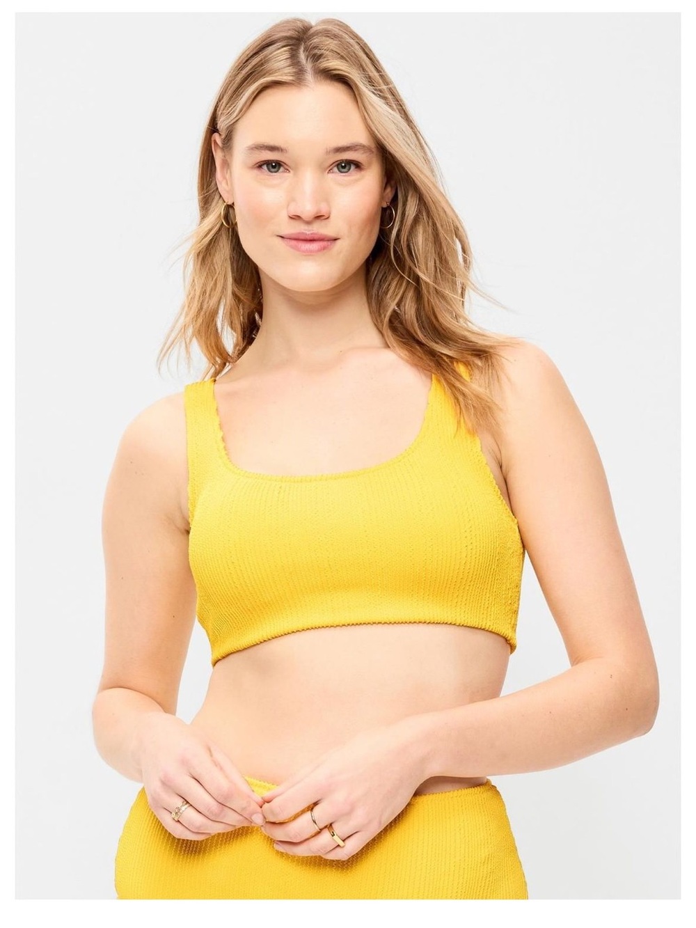Old Navy Yellow Textured Bikini Set